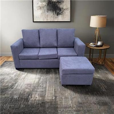 SILLON ZAFIRO 3 CUERPOS REMANSO NICKEL 1.80 ANCHO ALTO 90CM 85 PROF. BANQUETA 65X65X43